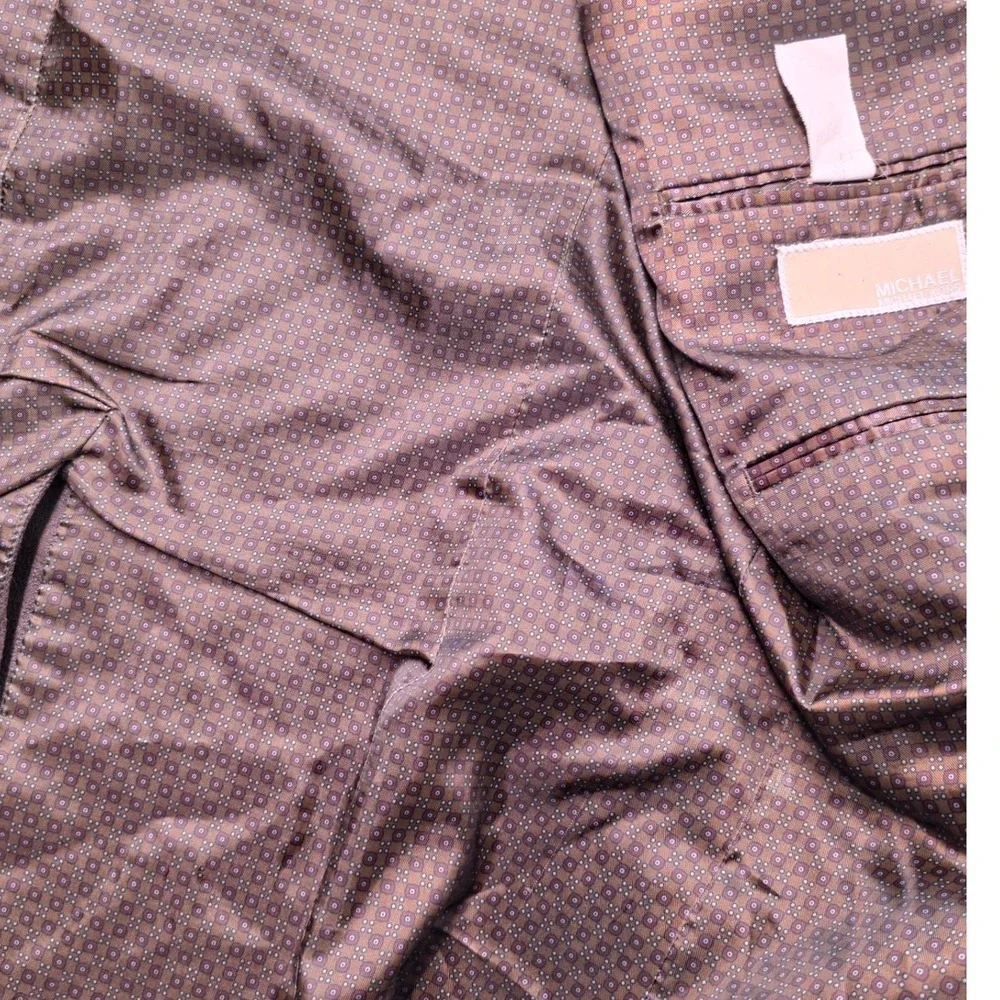 Michael Kors Men's Brown Faux‎ Leather Blazer Sport Coat Size 42L